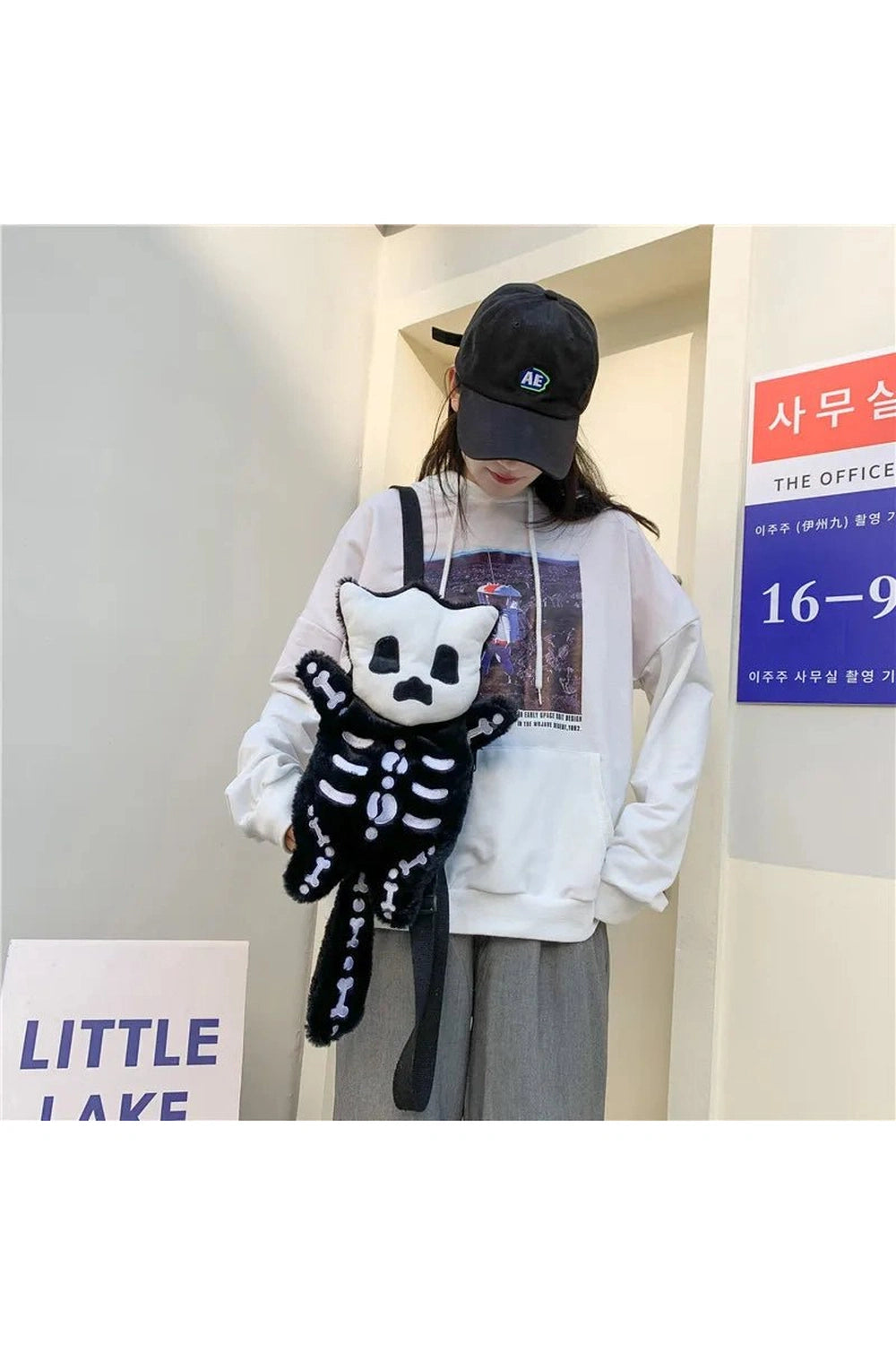 Alt Skull Plush Water Bottle Bag Shoptery