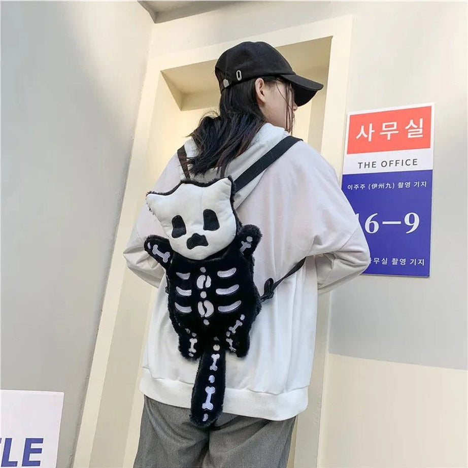 Alt Skull Plush Water Bottle Bag Shoptery