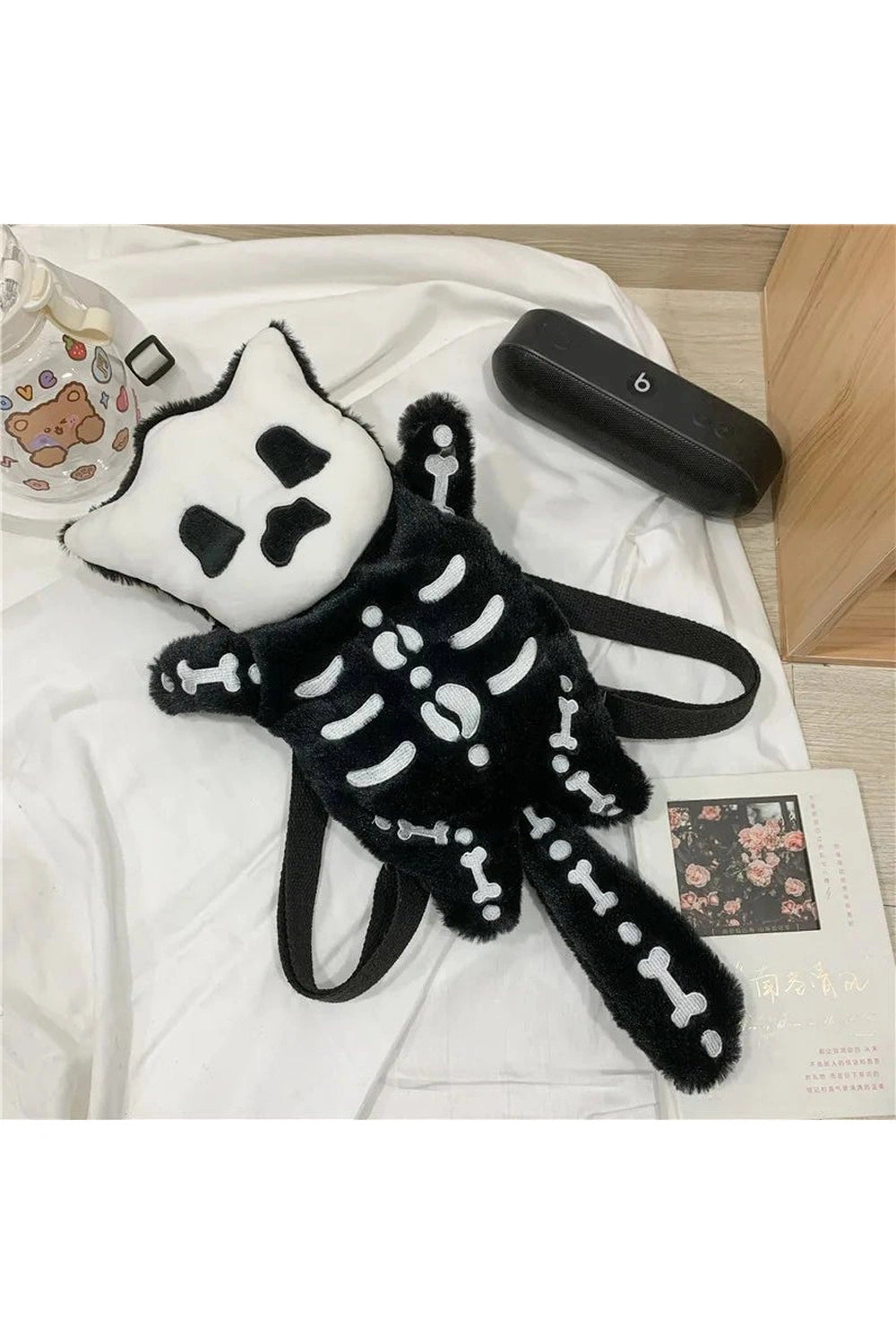 Alt Skull Plush Water Bottle Bag Shoptery
