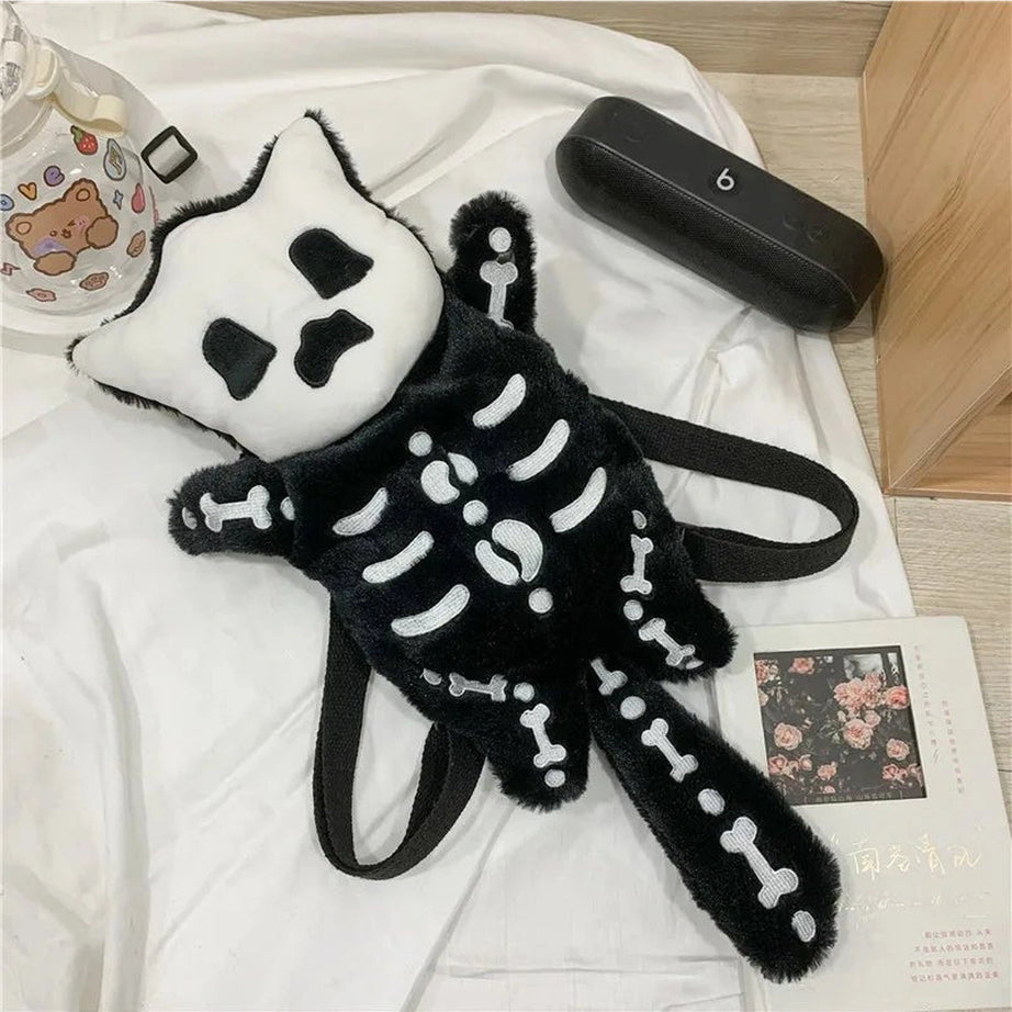 Alt Skull Plush Water Bottle Bag Shoptery