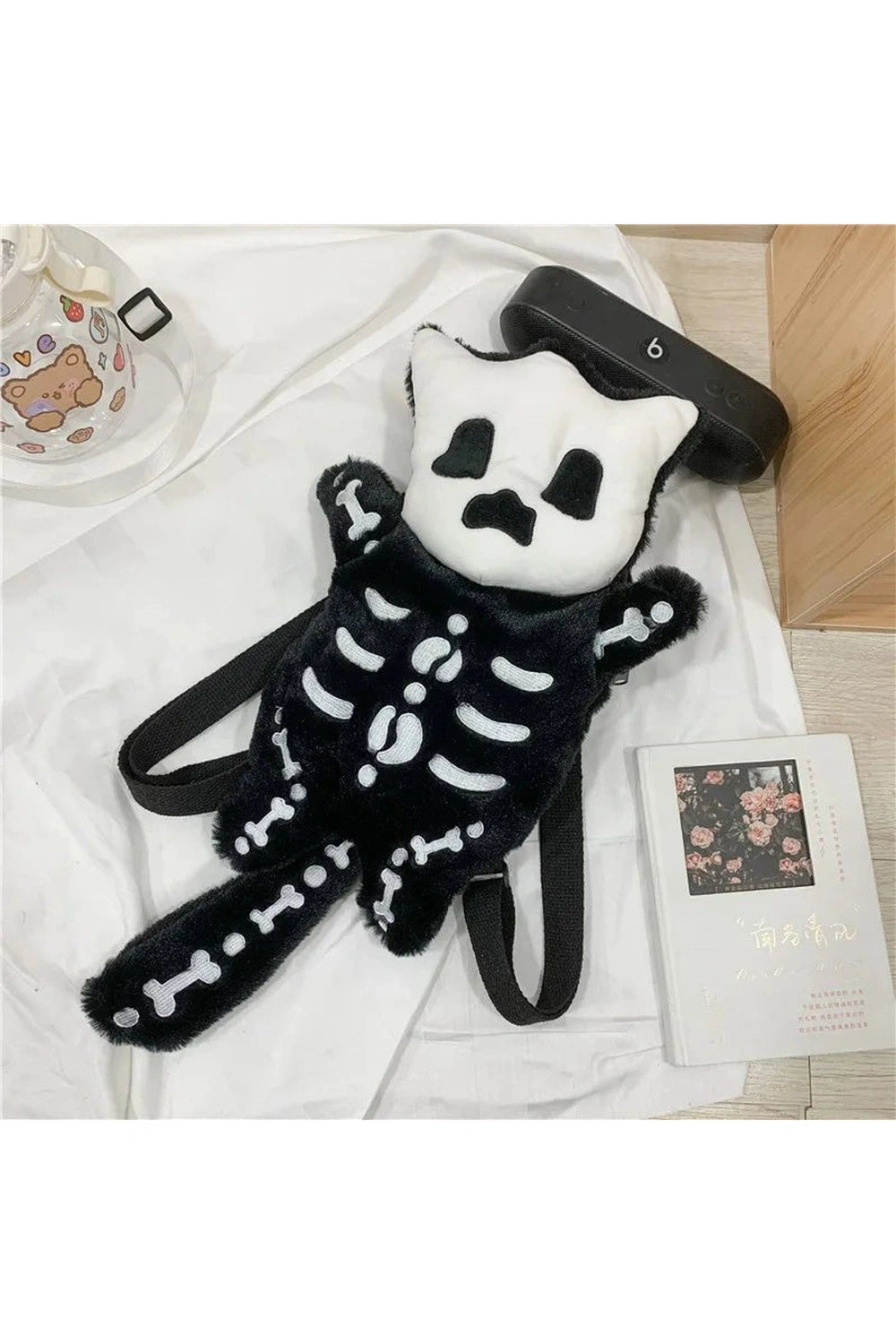 Alt Skull Plush Water Bottle Bag Shoptery