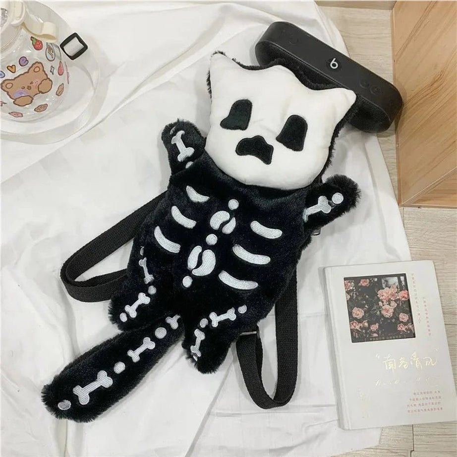 Alt Skull Plush Water Bottle Bag Shoptery