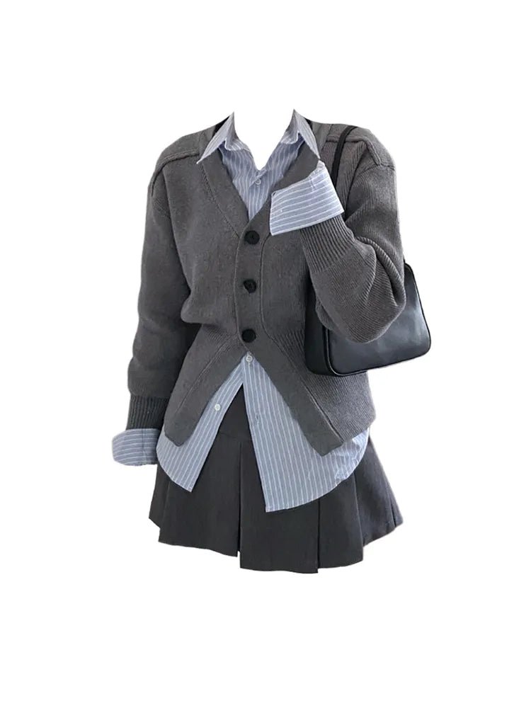 Slate Sophisticate Textured Outfit -