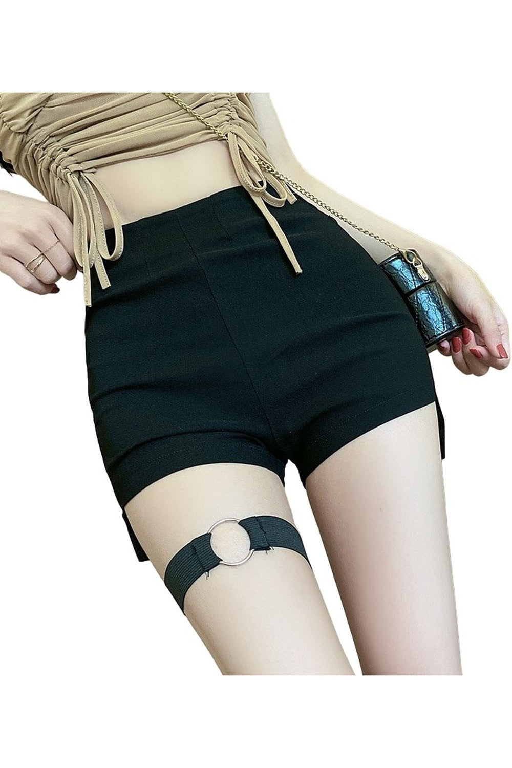 Slim Skinny High Waist Shorts - Shorts