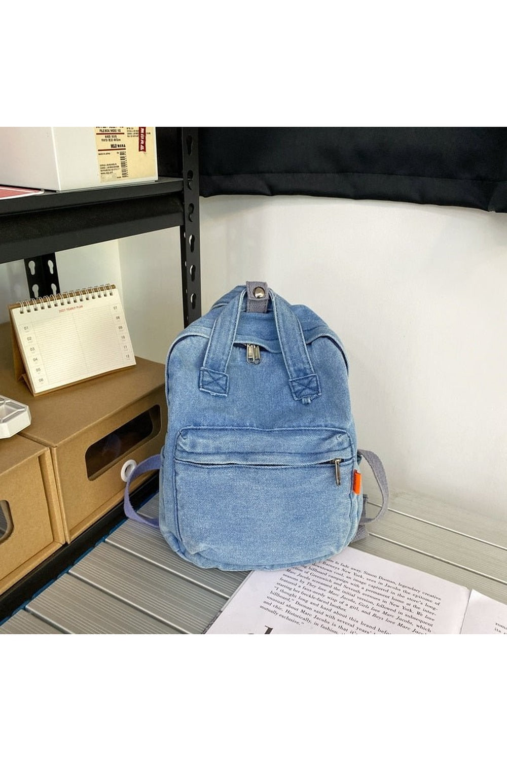 Small Denim Portable Backpack Shoptery