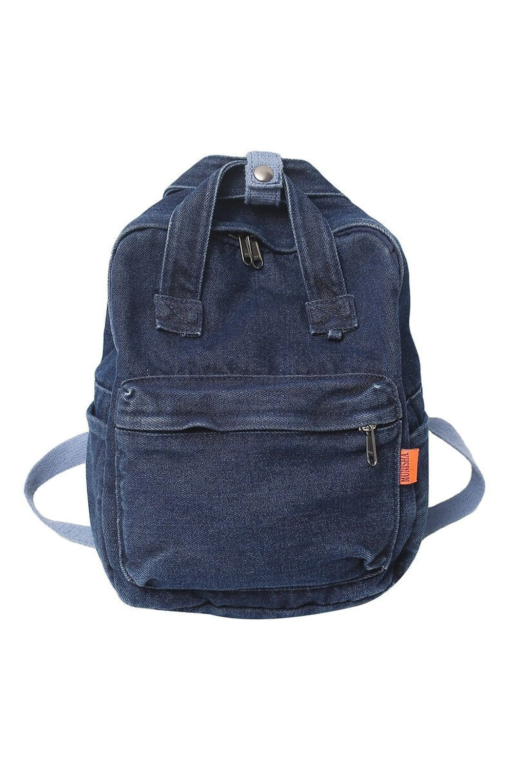 Small Denim Portable Backpack deep blue Shoptery