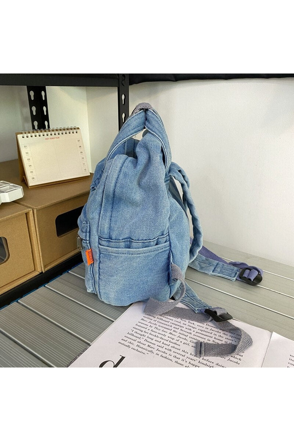 Small Denim Portable Backpack Shoptery