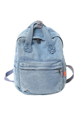 Small Denim Portable Backpack Blue Shoptery
