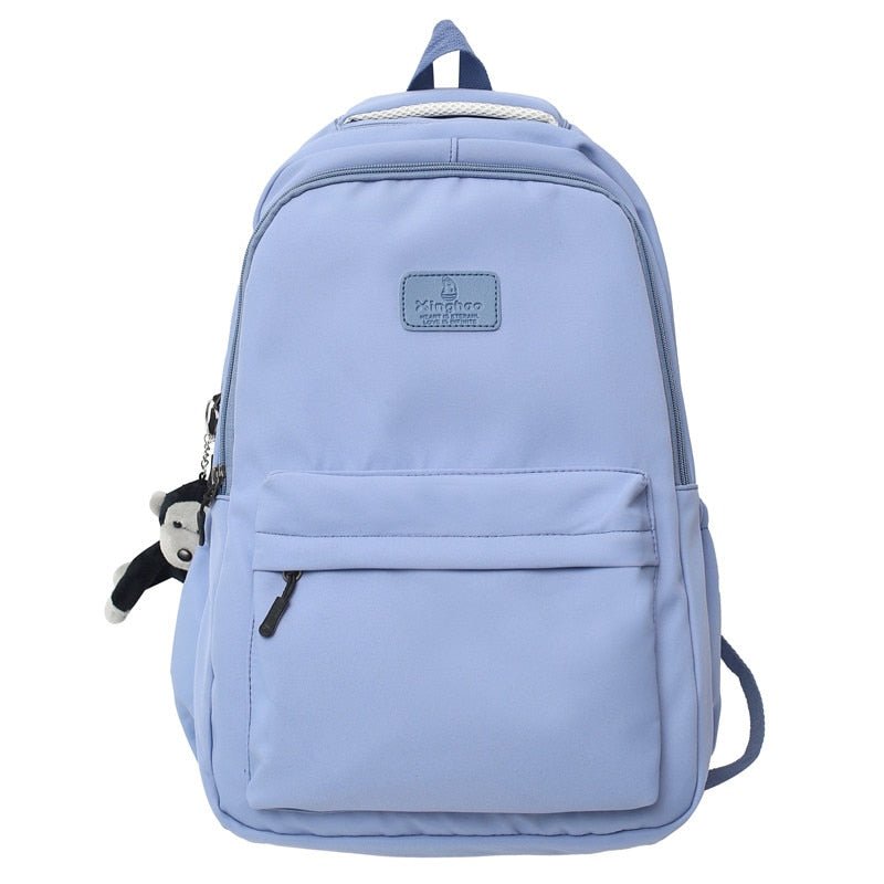 Solid Color Nylon Backpack - Backpacks