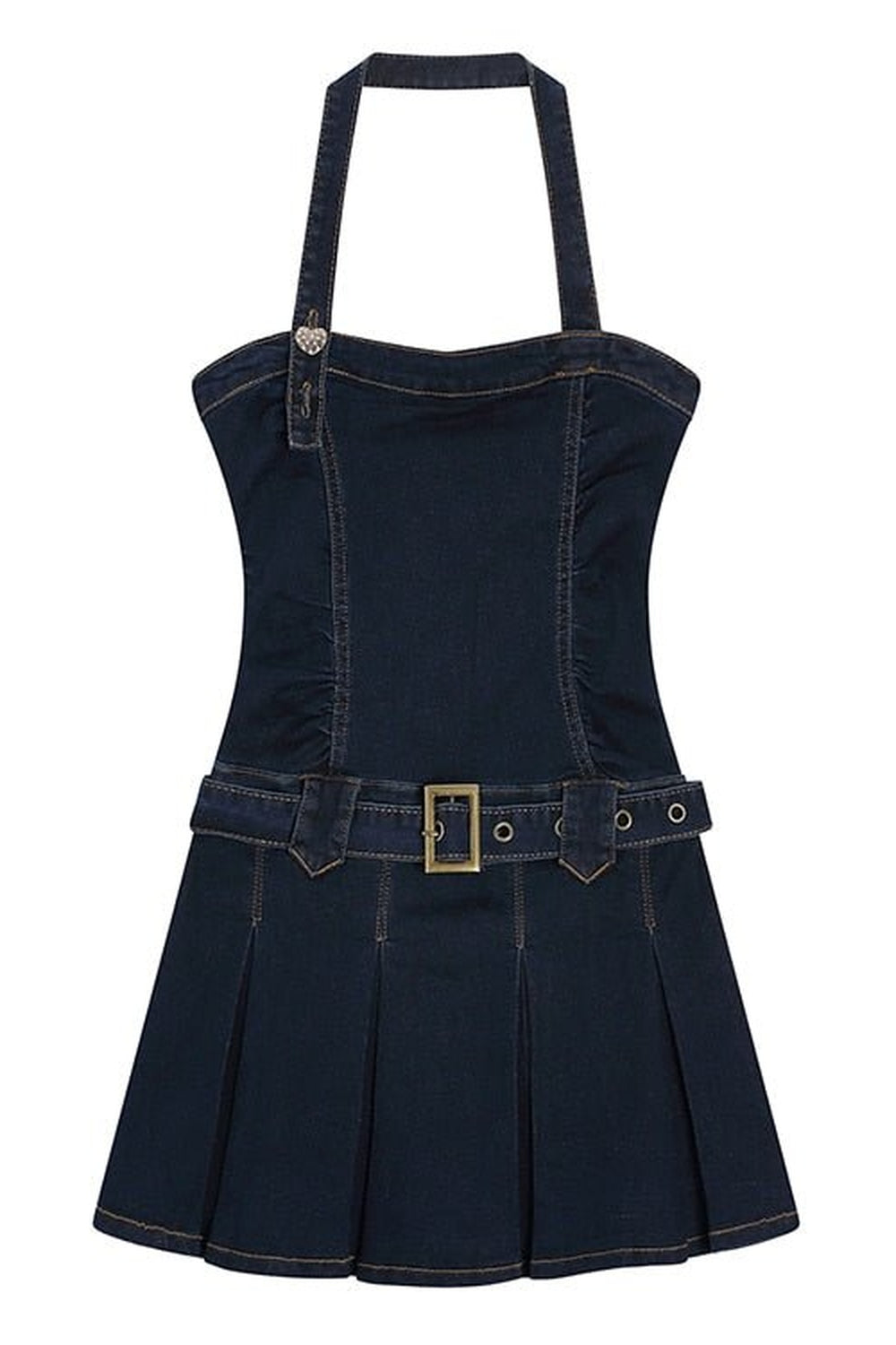 Spaghetti Strap Denim Dress - Dresses