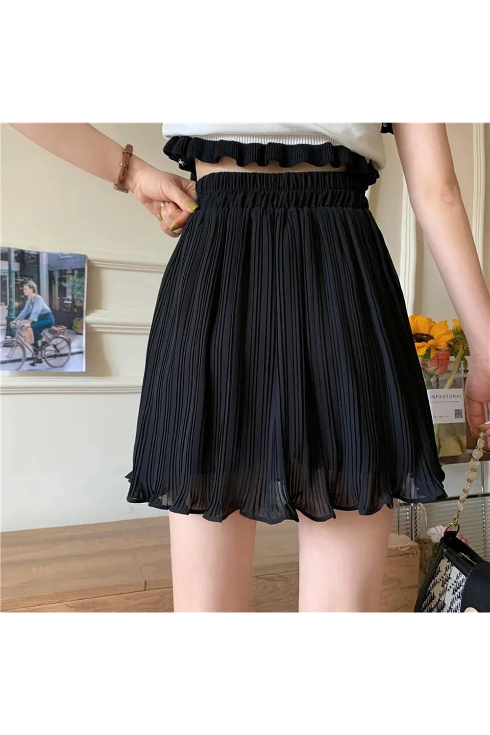 Spring Pleated Schoolgirl Mini Skirt -