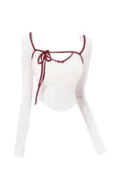 Retro Square Collar Skinny Crop Tee + Skirt Set White Shoptery