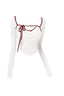 Retro Square Collar Skinny Crop Tee + Skirt Set White Shoptery