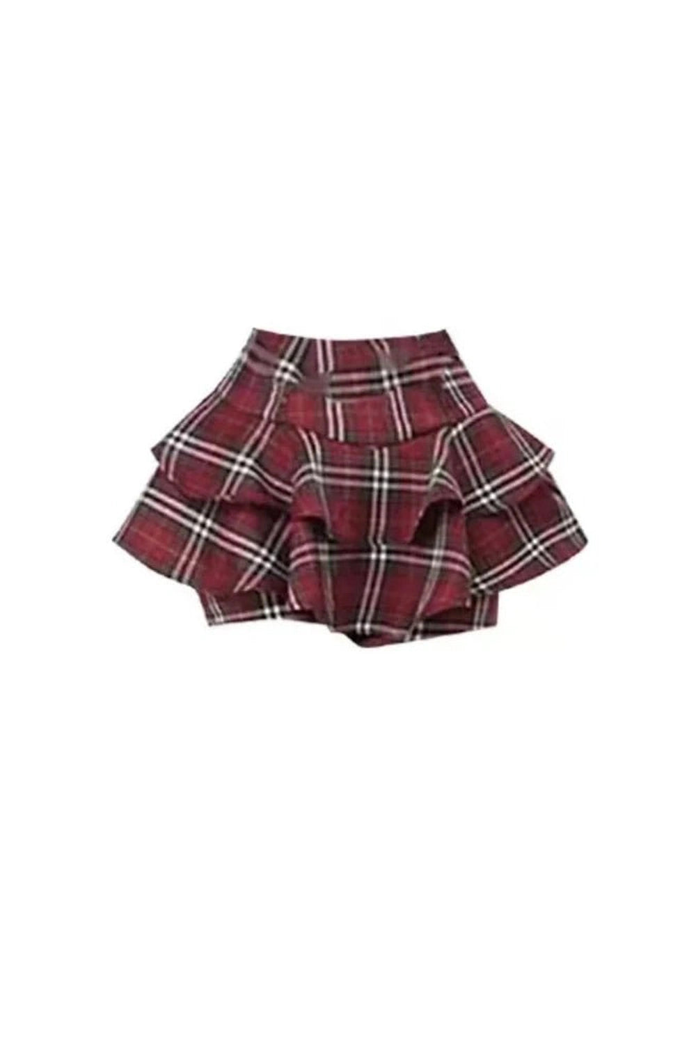 Retro Square Collar Skinny Crop Tee + Skirt Set Red Shoptery