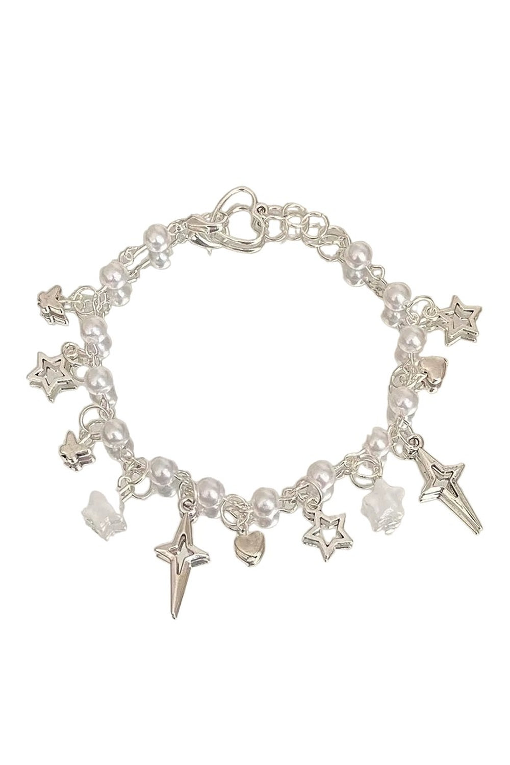 Y2k Star Bow Knot Beaded Bracelet Shoptery