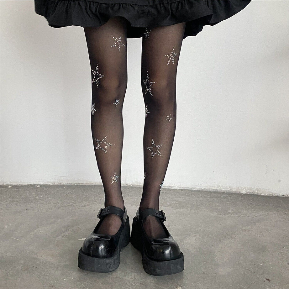 Star Diamond Kawaii Fishnet Stockings Shoptery
