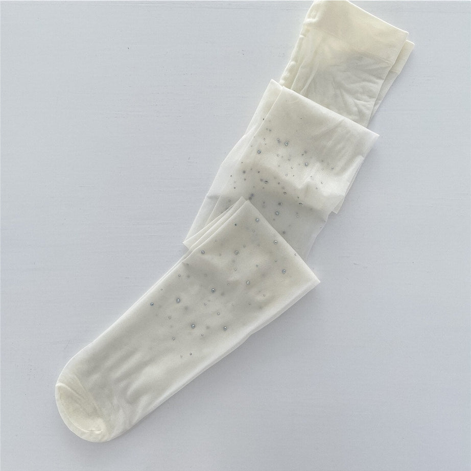 Star Diamond Kawaii Fishnet Stockings beige 1 one size Shoptery