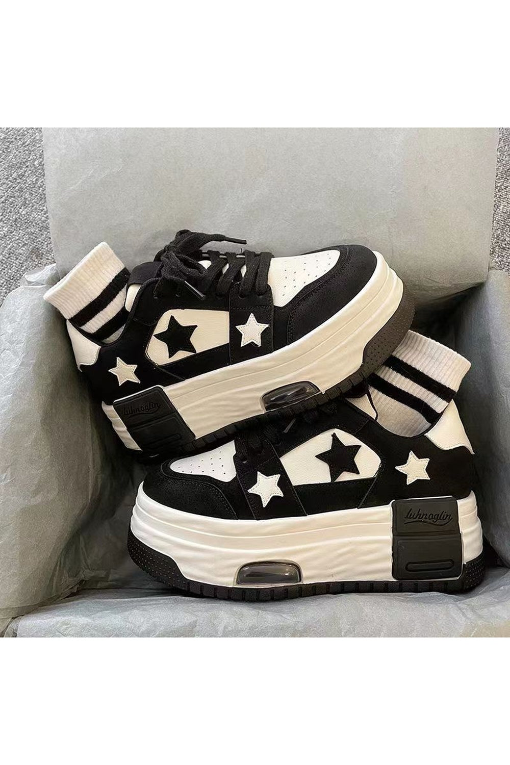 Acubi Star Skateboard Y2k Shoes Black Shoptery