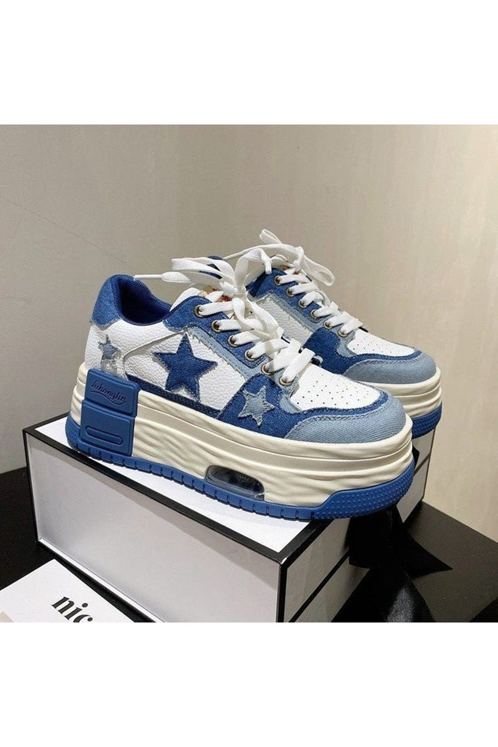 Shoes – Acubi Star – 2000s Fashion – Street Style denim blue Shoptery