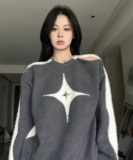 Starlight Distress Knit Sweater -