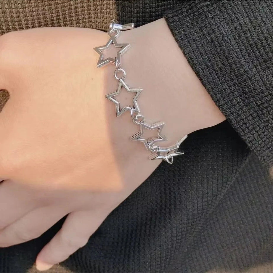 Y2k Stellar Silhouette Charm Bracelet Shoptery