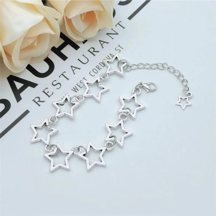 Y2k Stellar Silhouette Charm Bracelet Shoptery