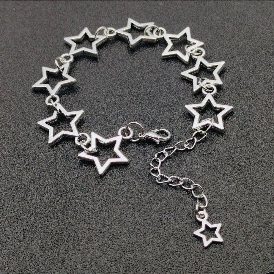 Y2k Stellar Silhouette Charm Bracelet Default Title Shoptery