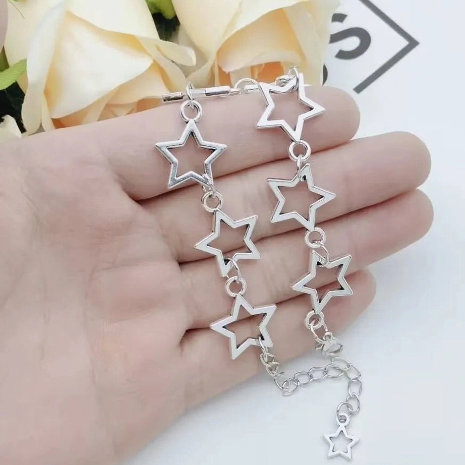 Y2k Stellar Silhouette Charm Bracelet Shoptery