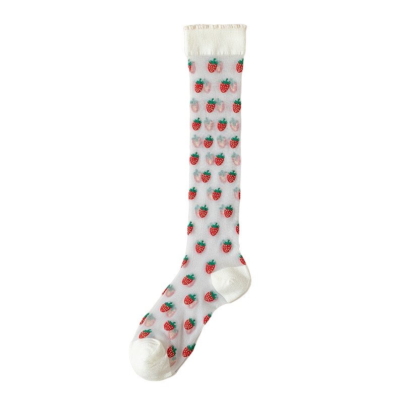 Strawberry Crystal Silk Socks - Socks