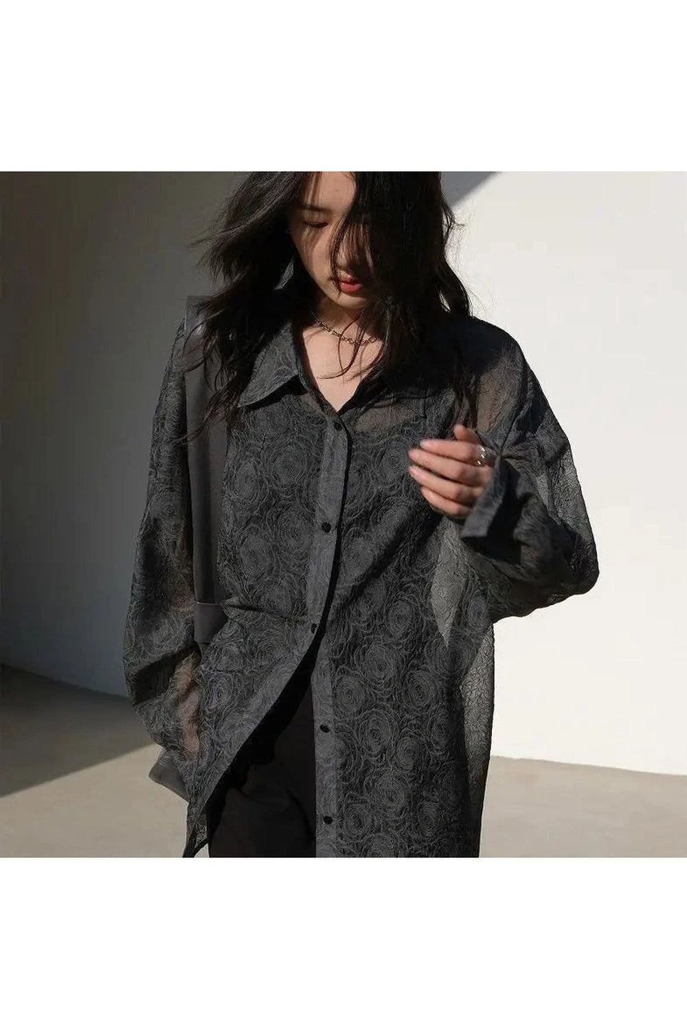 Alt Streetwear Lantern Sleeve Shirt black Shoptery
