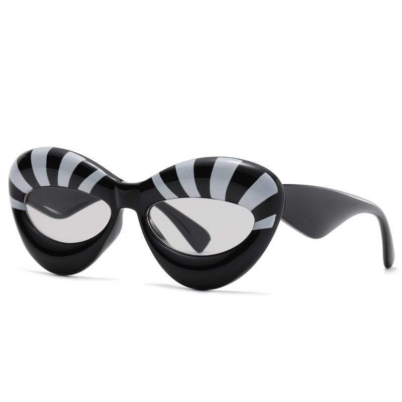 Stripe Cat Eye Sunglasses - Sunglasses