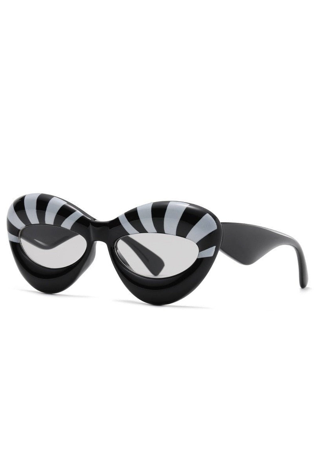 Stripe Cat Eye Sunglasses - Sunglasses