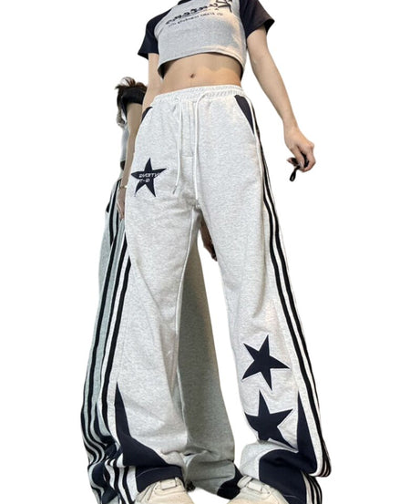 Striped Star Casual Joggers - Pants