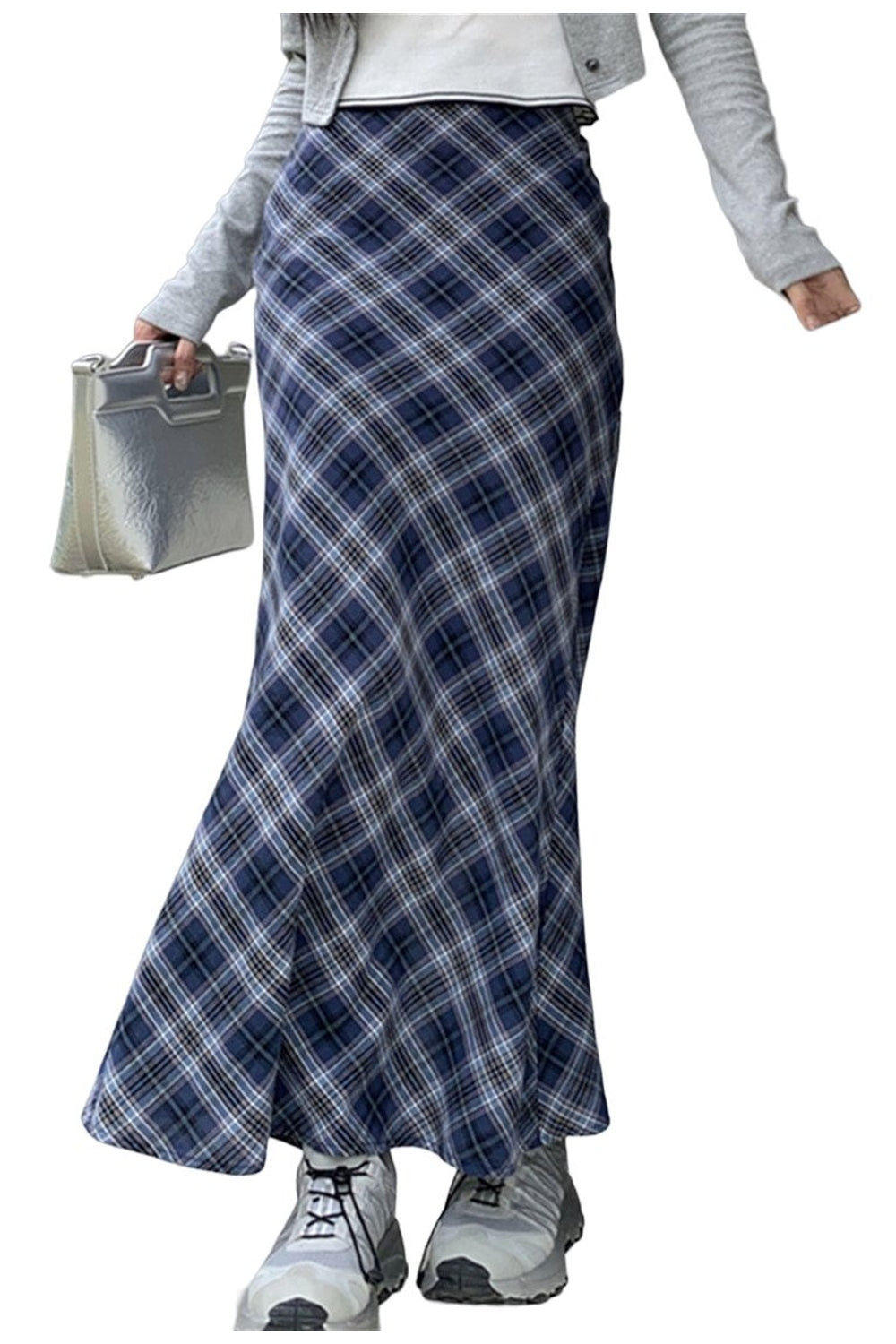 Summer Plaid Mermaid Long Skirt - Skirts