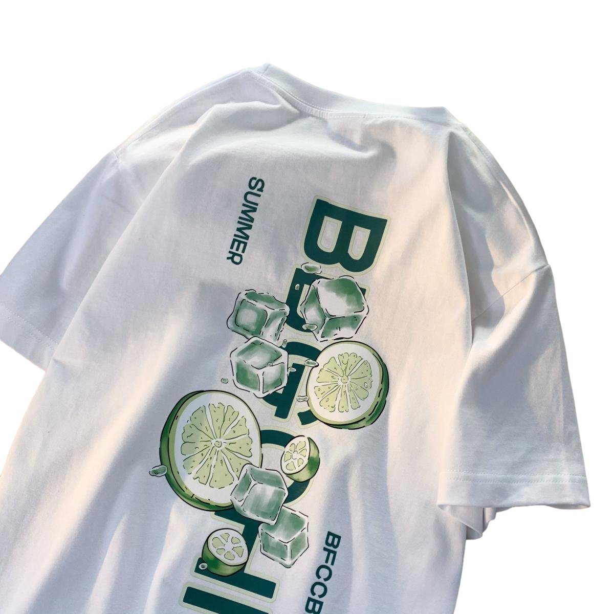 Summer T-shirt with Lime Print - T-shirts