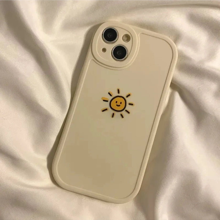 Aesthetic Sun Moon iPhone Case k37 White Shoptery