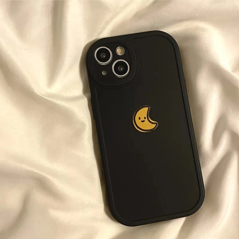 Aesthetic Sun Moon iPhone Case k37 Black Shoptery
