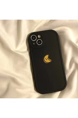 Aesthetic Sun Moon iPhone Case k37 Black Shoptery