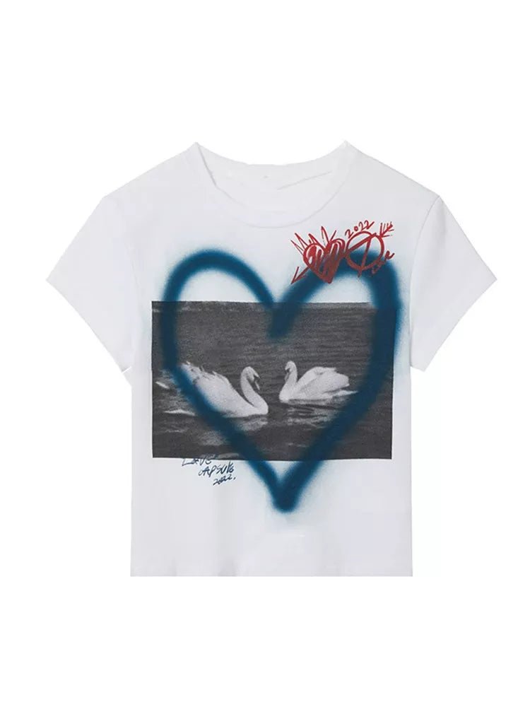 Swan Love Graffiti T-Shirt -