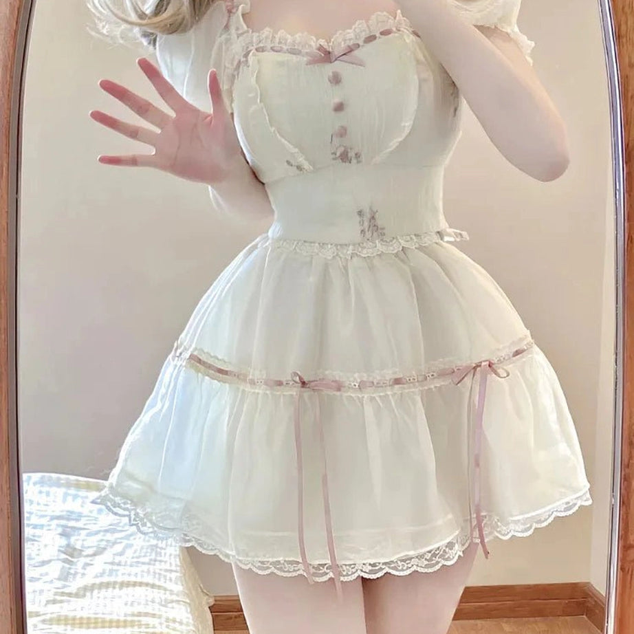 Coquette 2-Piece Summer Dress Outfit Set Shoptery