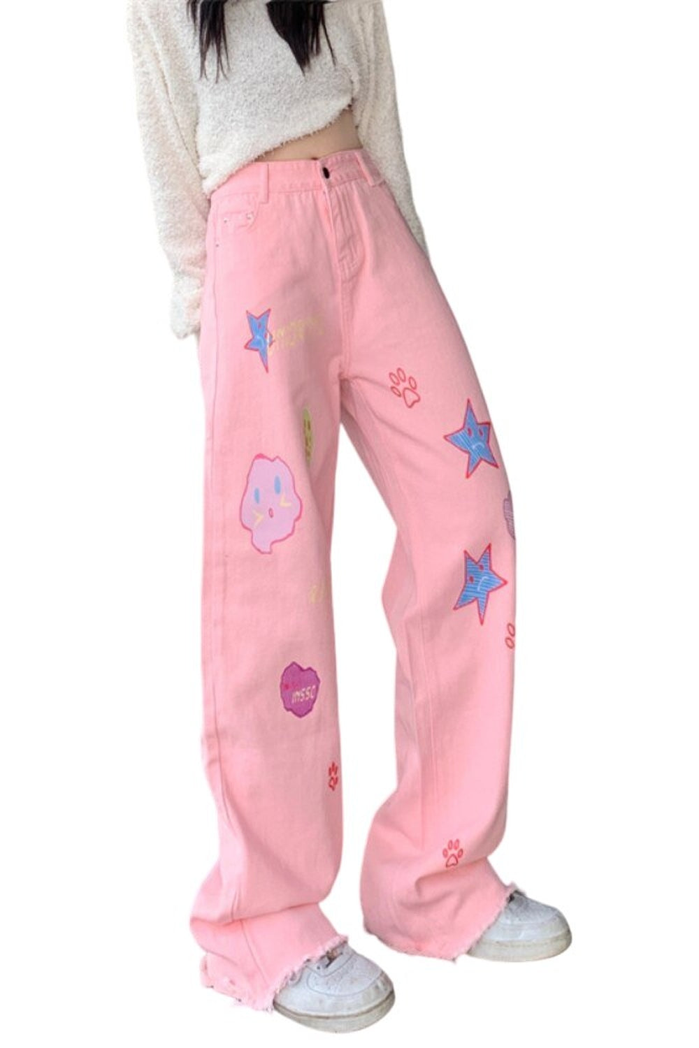 Fall Sweet Embroidery Y2K Jeans Shoptery
