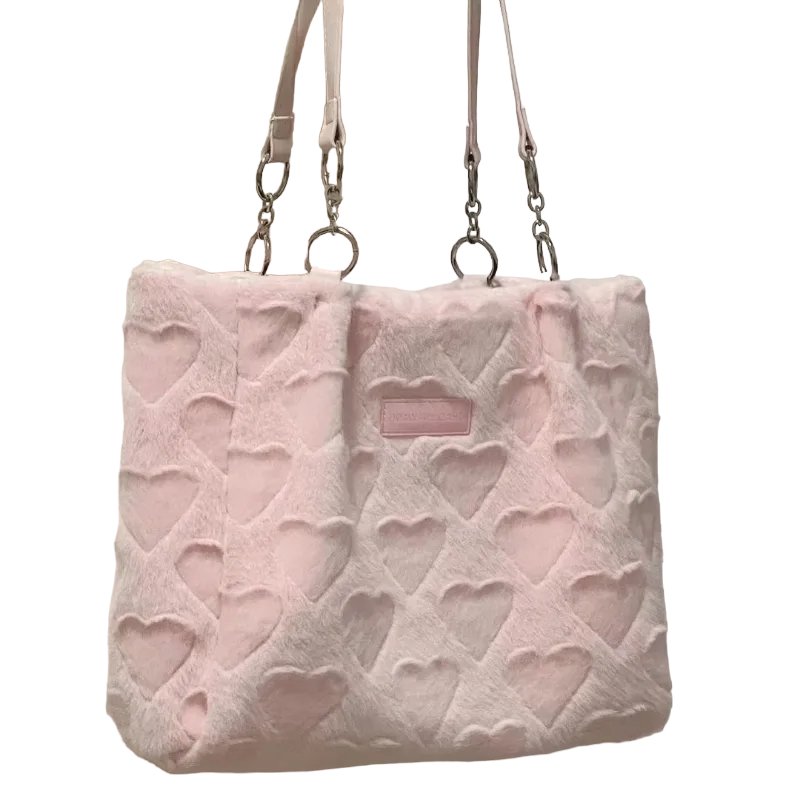 Sweet Heart Furry Tote Bag -