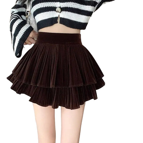 Sweet High Waist Pleated Skirt -