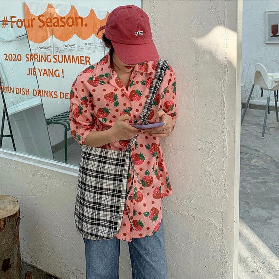 Aesthetic Sweet Korean Print Shirt Shoptery