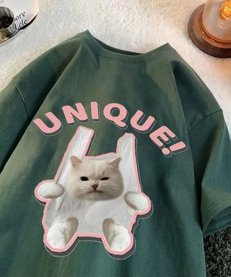 T-shirt with a cat "Unique" -