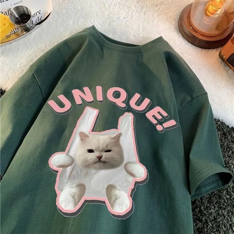T-shirt with a cat "Unique" -