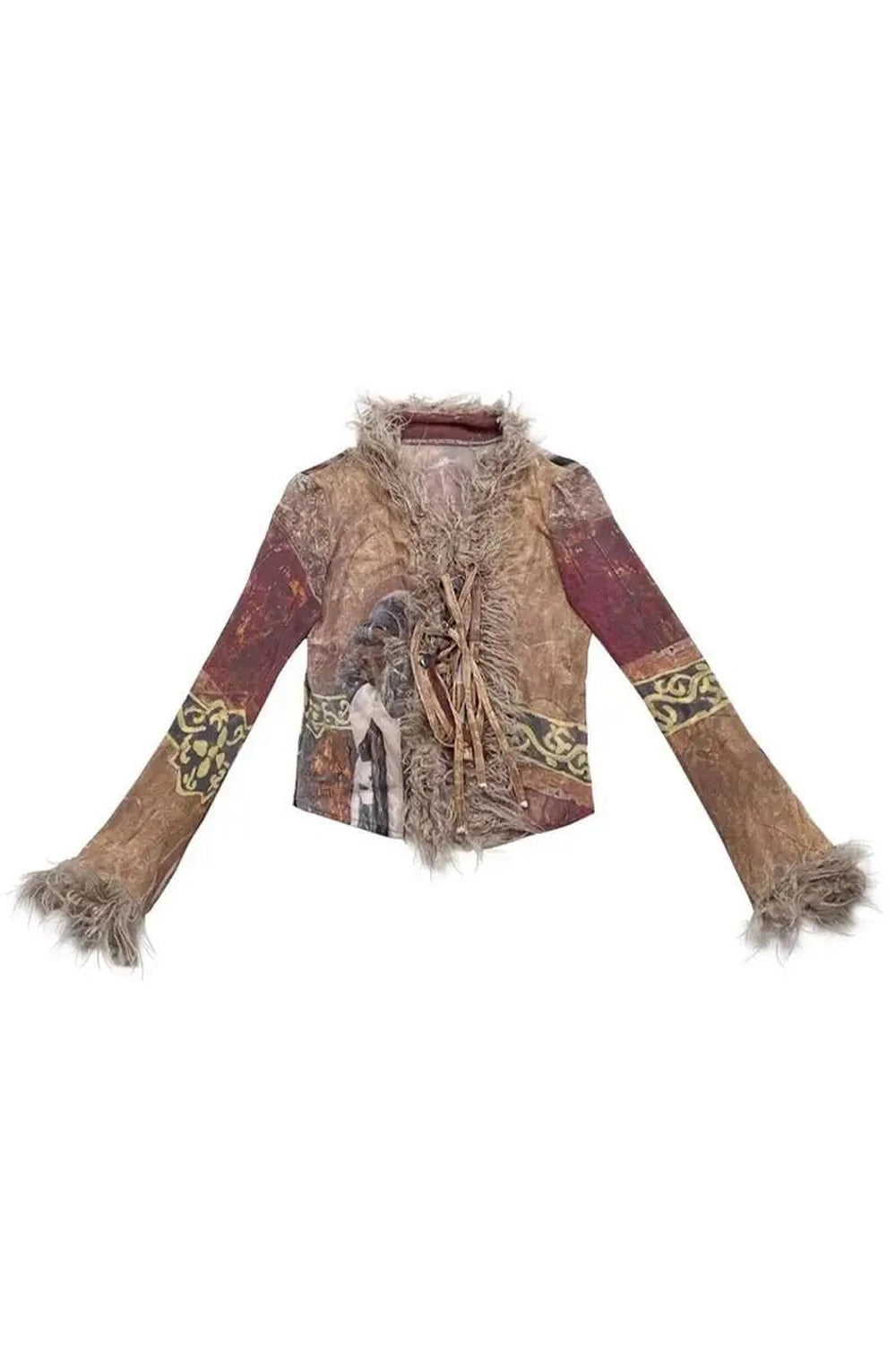 Y2k Rave Tassel Mesh Alt Irregular Shirt as photo Shoptery