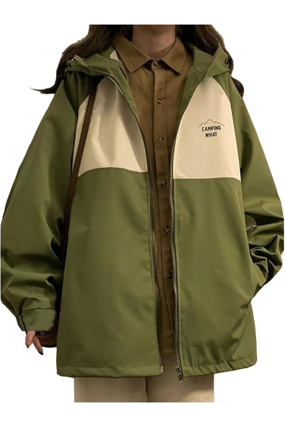 Fall Techwear Oversized Jacket Green Shoptery