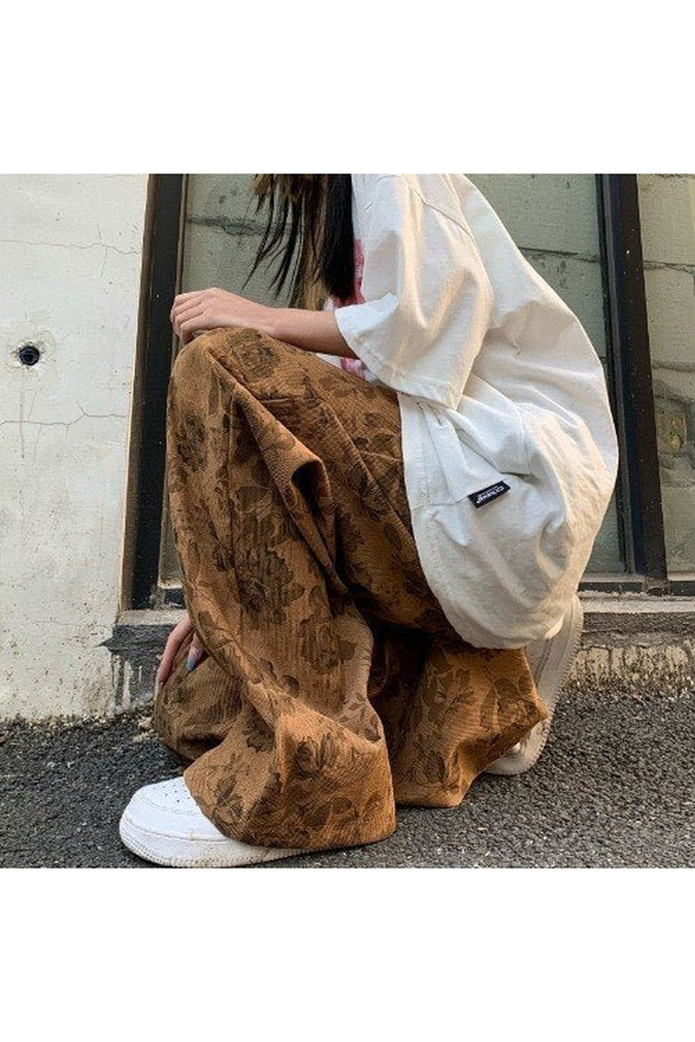 Tie Dye Baggy Pants Khaki Shoptery