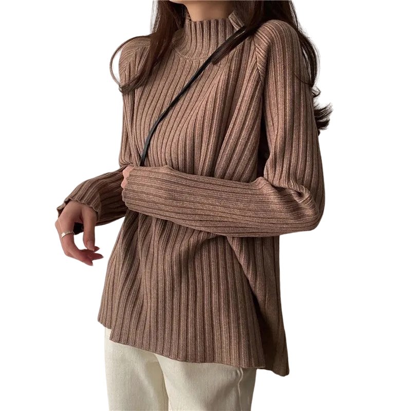Turtleneck Solid Office Sweater - Sweaters